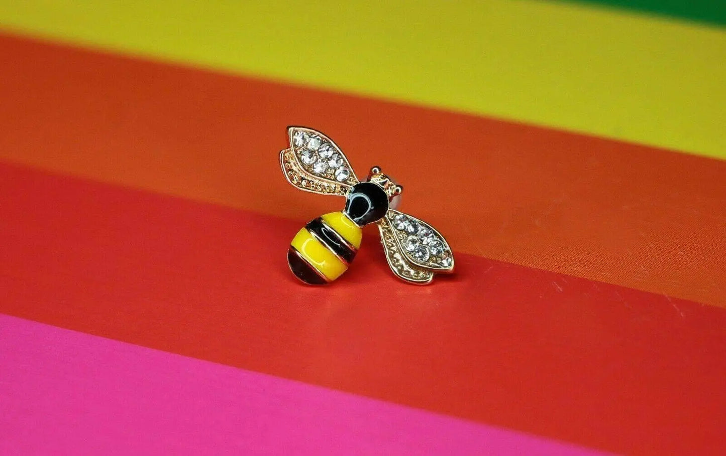 Bee earrings - Bee and Spring Flower - Honey Bee earrings Bumble Bee - Manchester bee - Mini bee studs MCR Manchester manc birthday summer