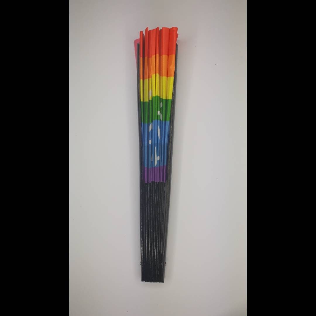 Clack Fan Pride Flag Fan - Giant LGBTQ+ Rainbow Flag Fan - High Quality Rainbow Fan - Great for Pride - Manchester London pride