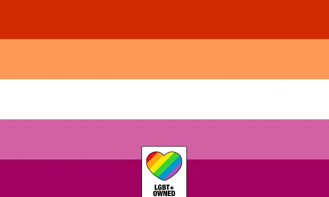 Lesbian Flag Large LGBT - 5ft by 3FT Pride Gay Lesbian Bi Trans Rainbow parade music festival party - Festival Merch