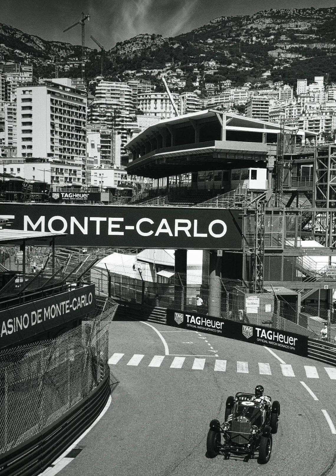 Monaco Race Circuit Print - Monaco Poster - Grand Prix Historique - Black and White - office home decor - A4 A3 A2 - Festival Merch