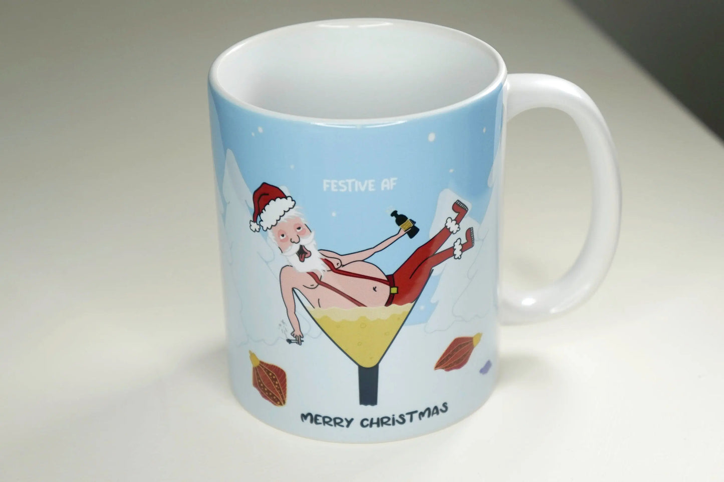 Funny Christmas Mug - Personalised Christmas gift - drunk santa - funny Christmas mug - festive AF - Any words