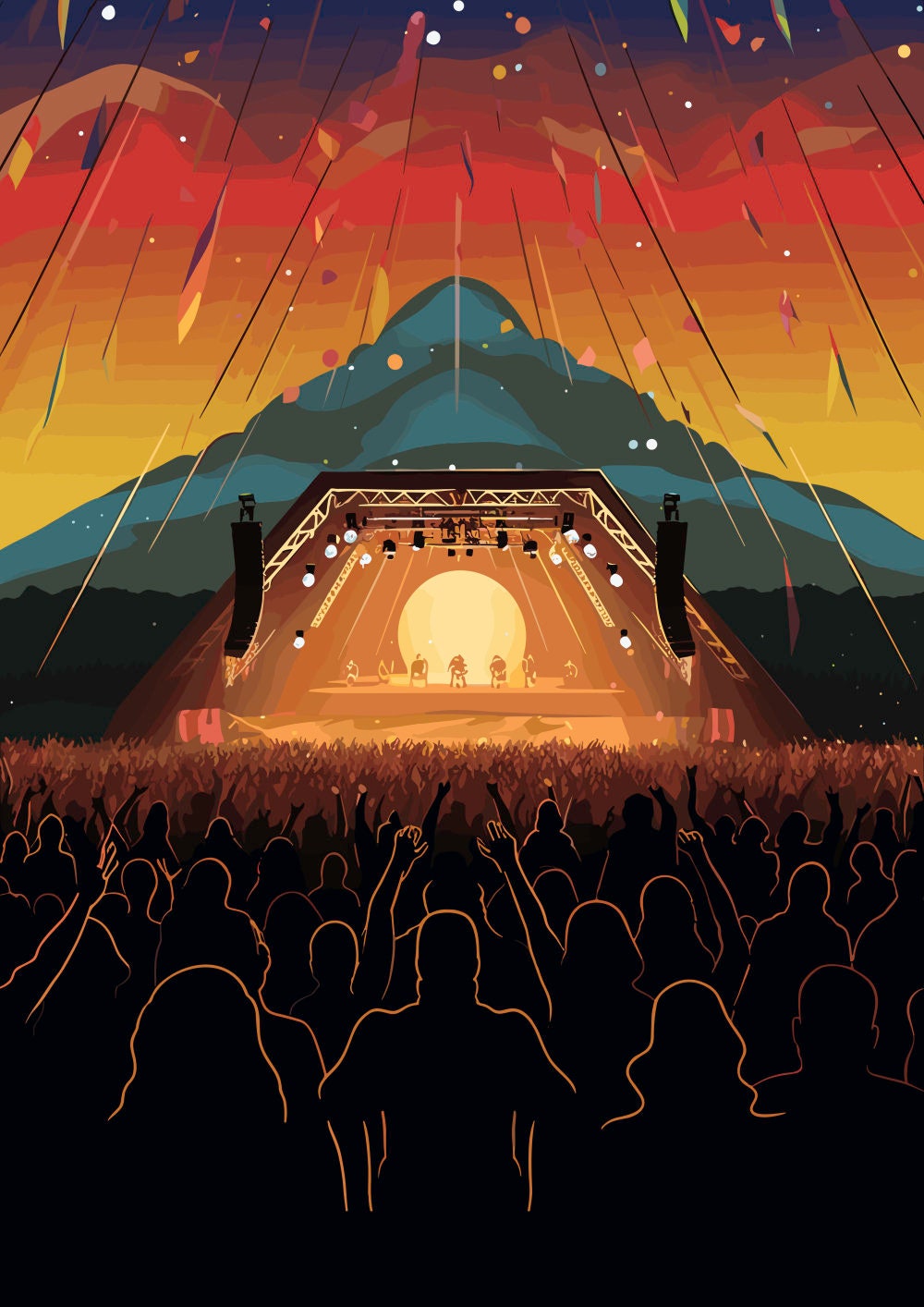 Personalisable Music Festival Print (Unofficial) - A4 A3 A2 - Music Festival Poster - Festival Merch