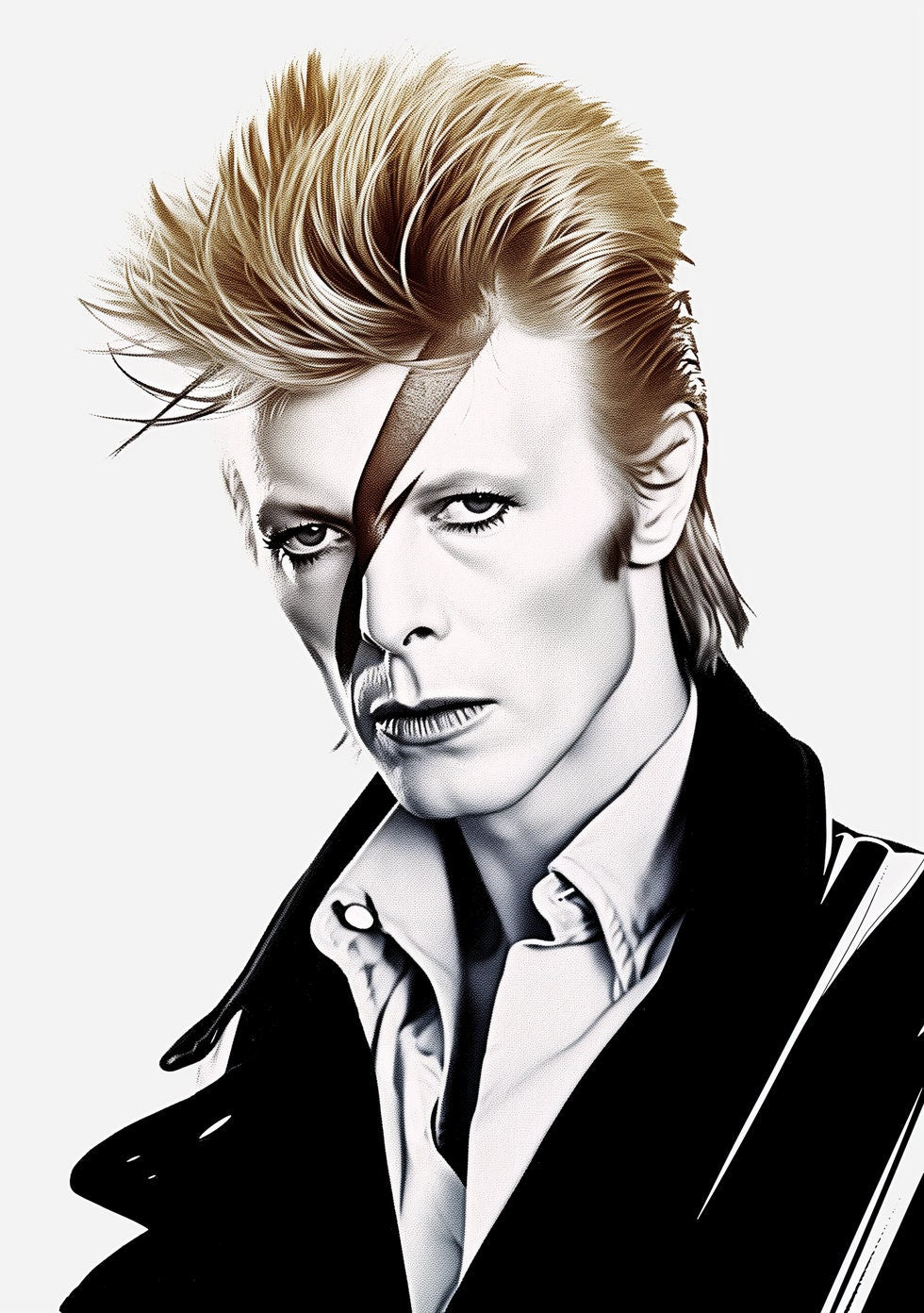 David Bowie Art Famous Faces Music Musician Celebrity Wall Art Print - A4 A3 A2 - Festival Merch