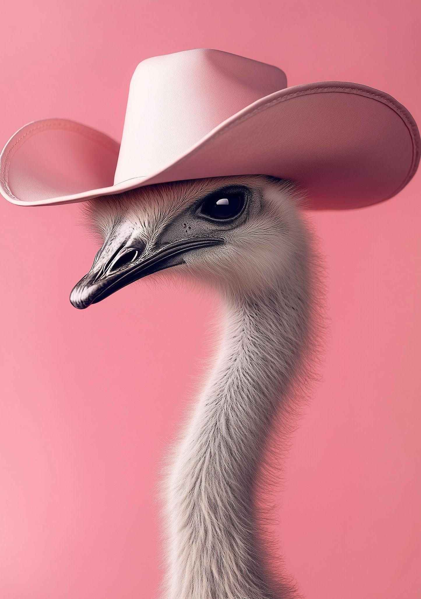 Funny Animal Wall Art Emu wearing cowboy hat cowgirl hat Tropical - A4 A3 A2 - Festival Merch