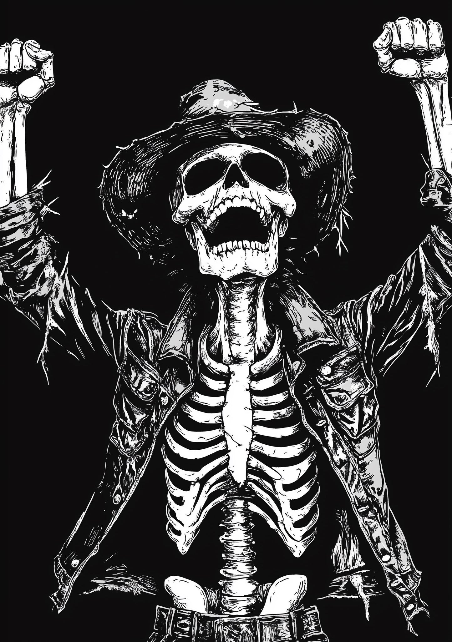 Premium Quality Art Print - Music Print Rock n Roll Skull Guitar Punk Alternative Prog Skeleton Music Festival - A4 A3 A2 - Festival Merch