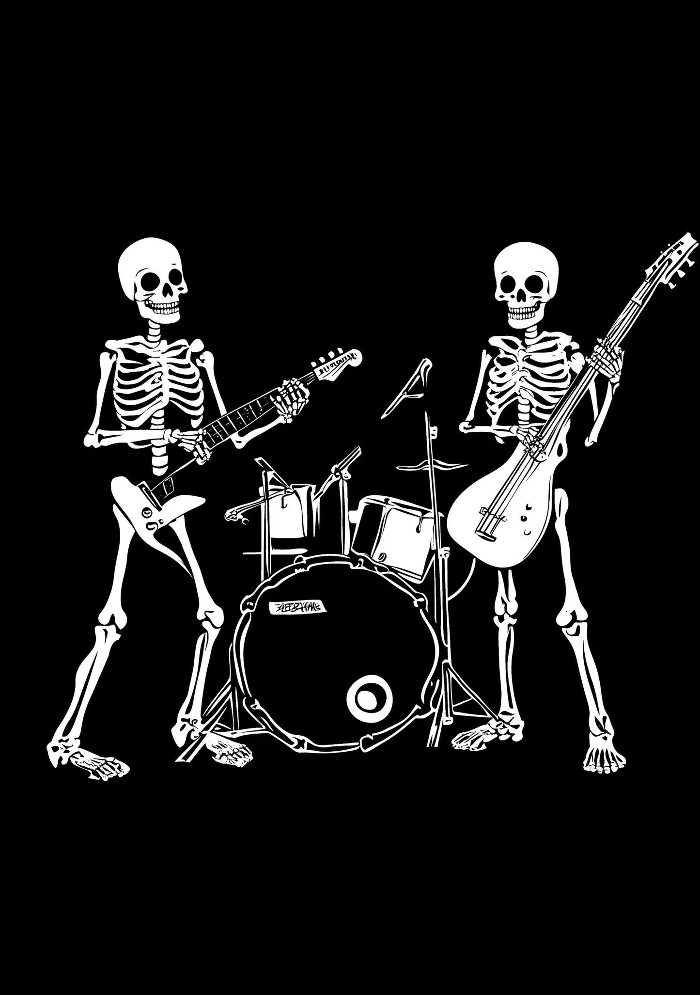 Premium Quality Art Print - Music Print Rock n Roll Skull Guitar Punk Alternative Prog Skeleton Music Festival - A4 A3 A2 - Festival Merch