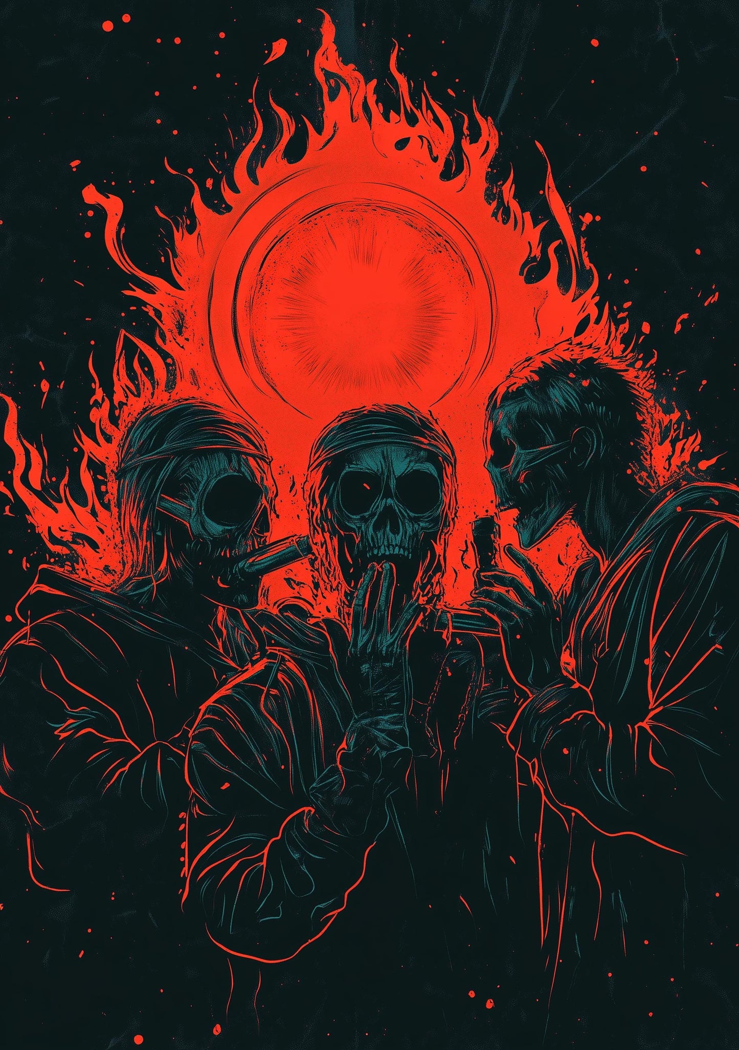 Premium Quality Art Print - Music Print Rock n Roll Skull Guitar Punk Alternative Prog Skeleton Music Festival - A4 A3 A2 - Festival Merch