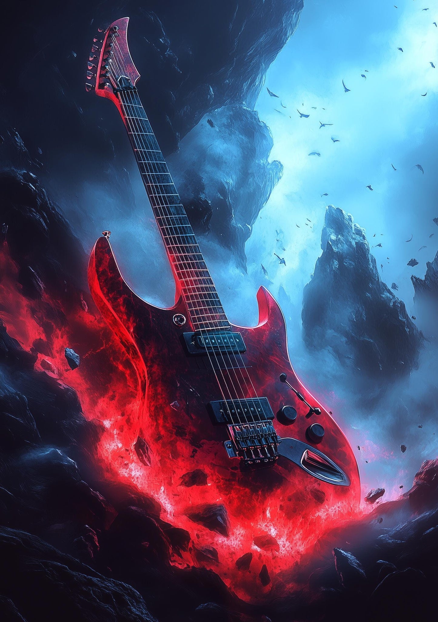 Premium Quality Art Print - Music Print Rock n Roll Skull Guitar Punk Alternative Prog Skeleton Music Festival - A4 A3 A2 - Festival Merch