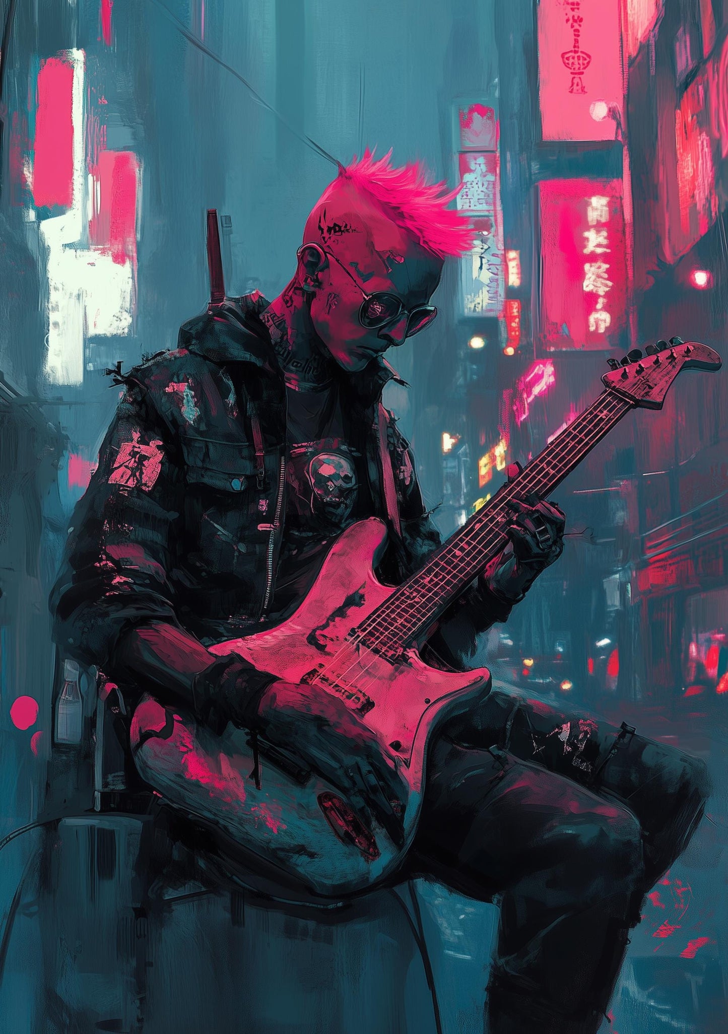 Premium Quality Art Print - Music Print Rock n Roll Skull Guitar Punk Alternative Prog Skeleton Music Festival - A4 A3 A2 - Festival Merch