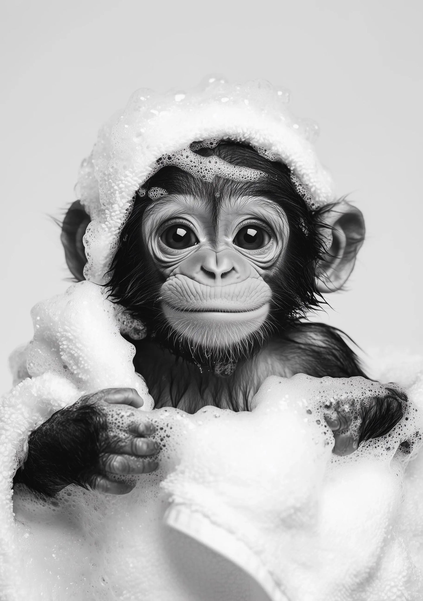 Funny bathroom Animal Monkey Chimpanzee Print | Premium Quality UK British Printers | - Bathroom art toilet restroom Print rest room