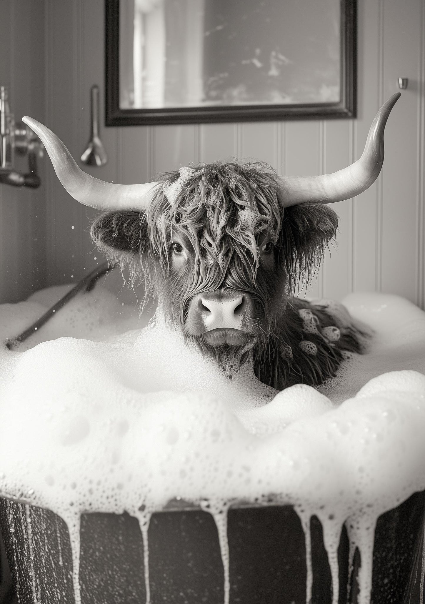 Funny bathroom Animal Highland Cow Print | Premium Quality UK British Printers | - Bathroom art toilet restroom Print rest room