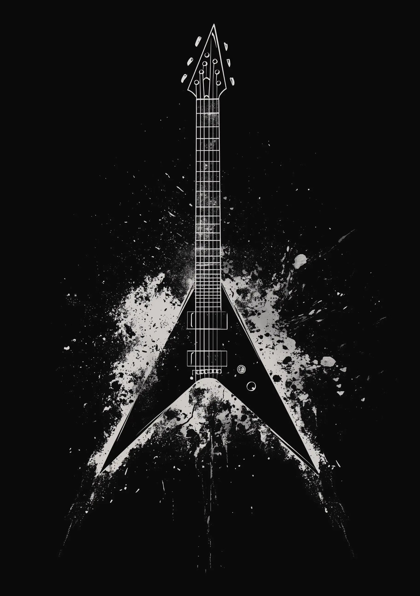 Premium Quality Art Print - Music Print Rock n Roll Skull Guitar Punk Alternative Prog Skeleton Music Festival - A4 A3 A2 - Festival Merch
