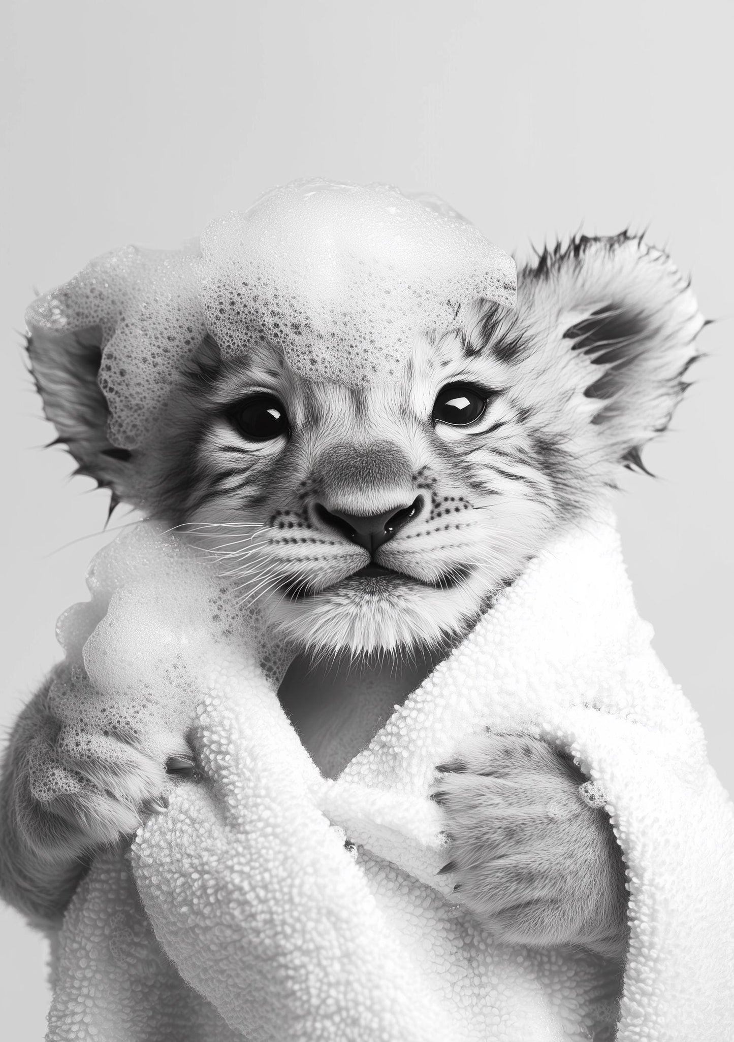 Funny bathroom Animal Lion Cub Print | Premium Quality UK British Printers | - Bathroom art toilet restroom Print rest room