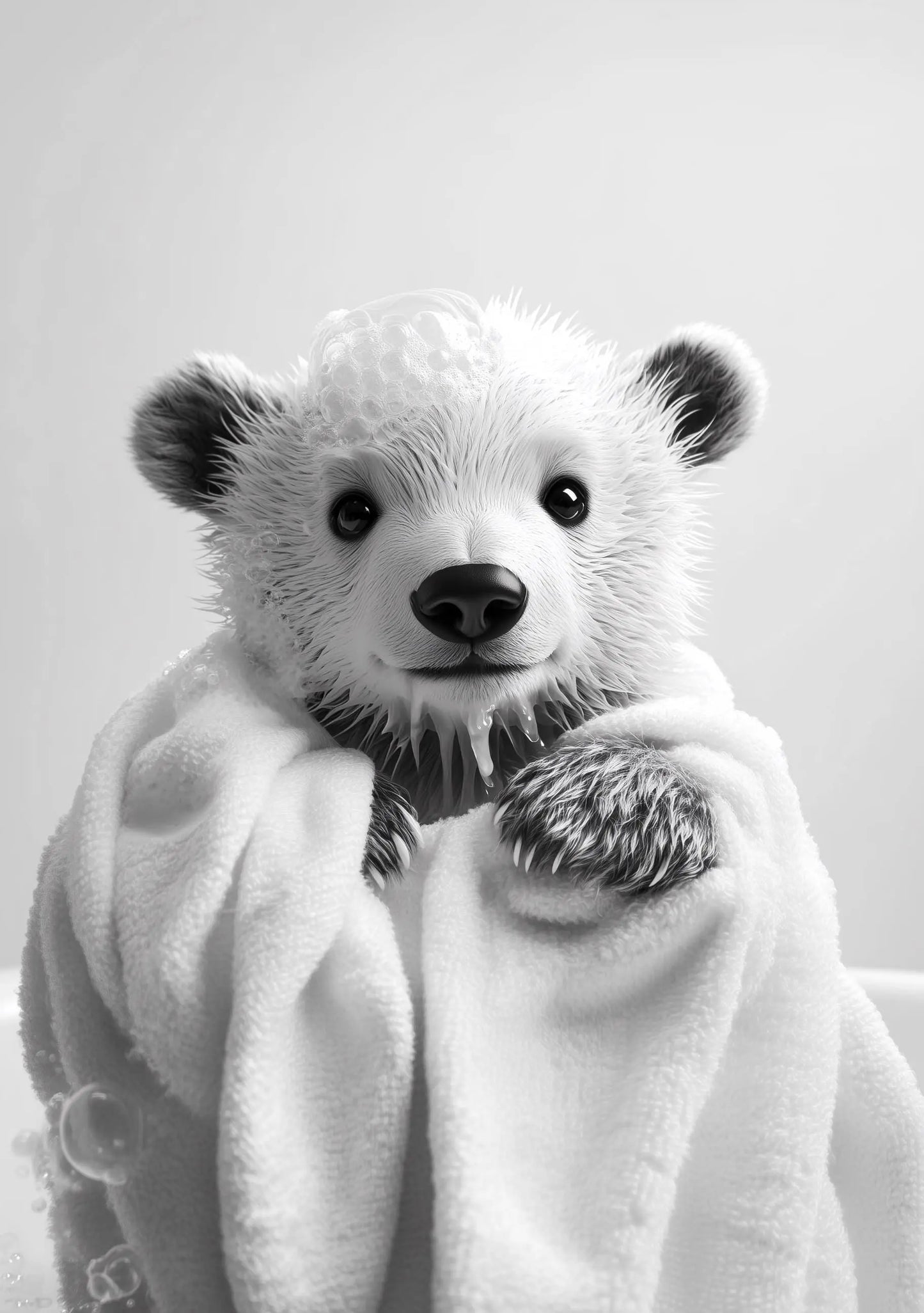 Funny bathroom Animal Polar Bear Print | Premium Quality UK British Printers | - Bathroom art toilet restroom Print rest room