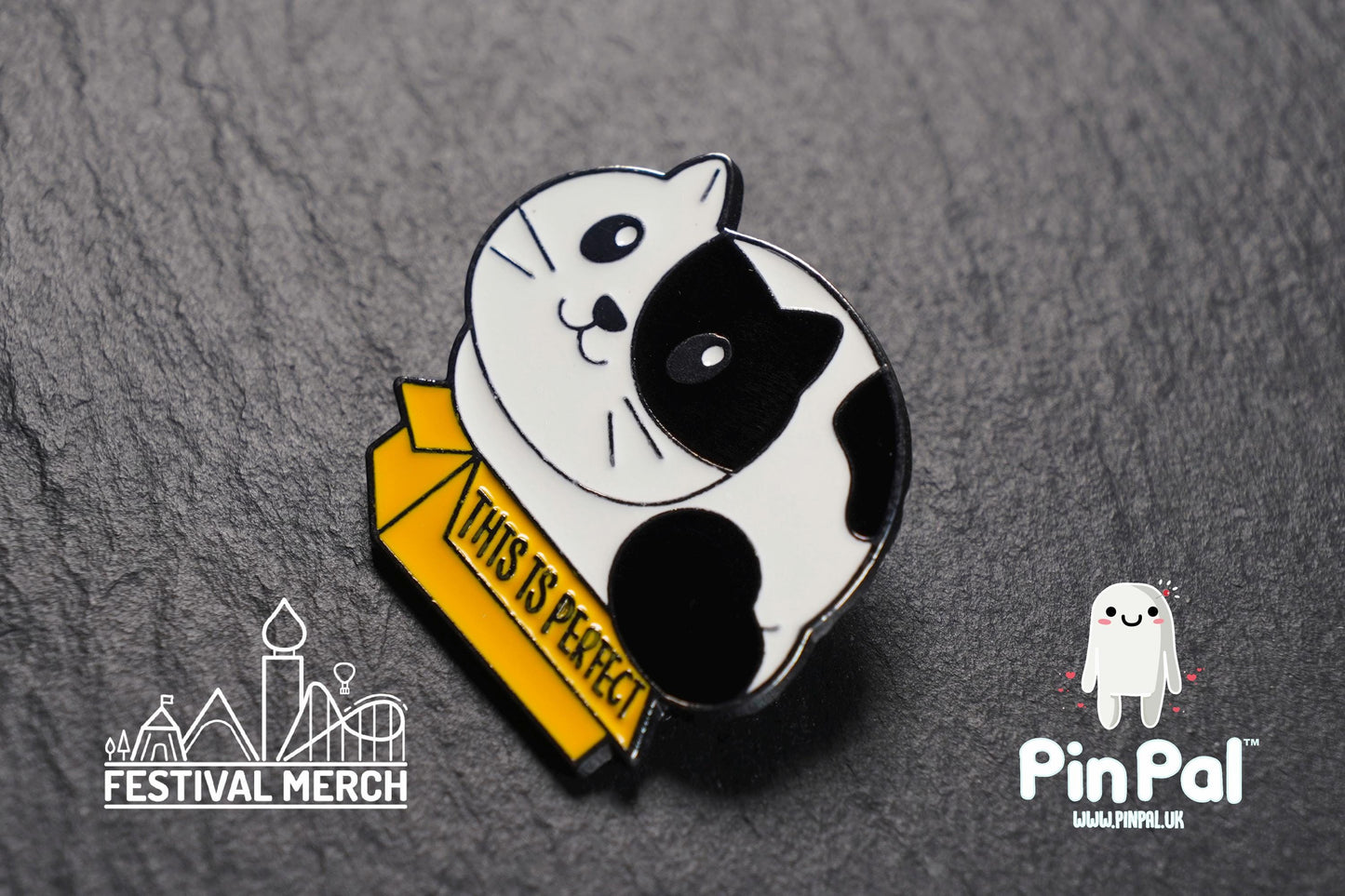 Cat Enamel Pin - PinPal UK172 - Pin Badges - Funny Gift, Music Gift, Anime Gift, Cute Gift, Positive gift, Cheeky Rude Gift, Unique Gift