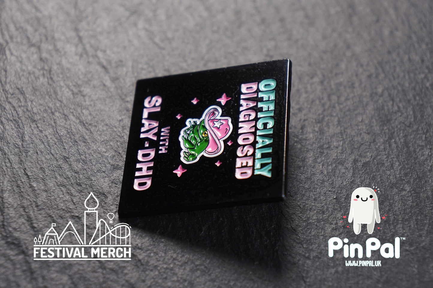 SLAYDHD Enamel Pin - PinPal UK175 - Officially diagnosed with slaydhd - ADHD Pin Badges - lgbt gay pride adhd fabulous cowboy frog cowgirl