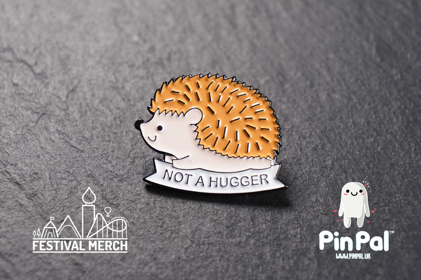 Hedgehog Enamel Pin - PinPal UK202 - Pin Badges - Funny Gift, Music Gift, Anime Gift, Cute Gift, Positive gift, Cheeky Rude Gift, Unique