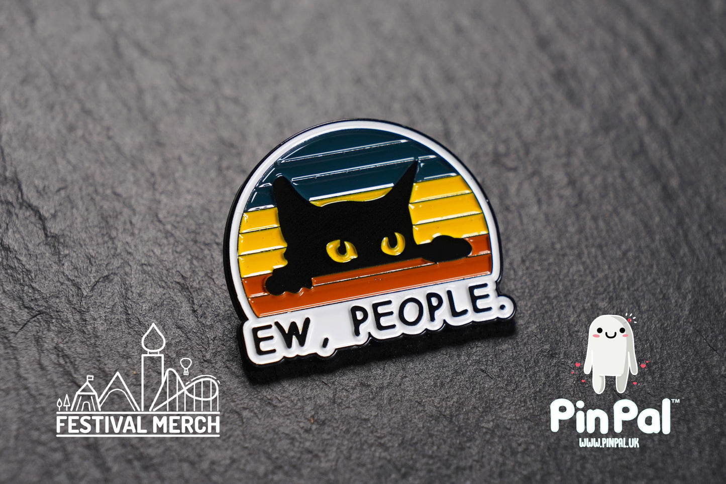 Cat Enamel Pin - PinPal UK178 - Pin Badges - Funny Gift, Music Gift, Anime Gift, Cute Gift, Positive gift, Cheeky Rude Gift, Unique Gift