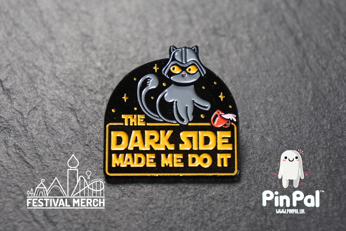 Cat Enamel Pin - PinPal UK182 - Pin Badges - Funny Gift, Music Gift, Anime Gift, Cute Gift, Positive gift, Cheeky Rude Gift, nerd jedi