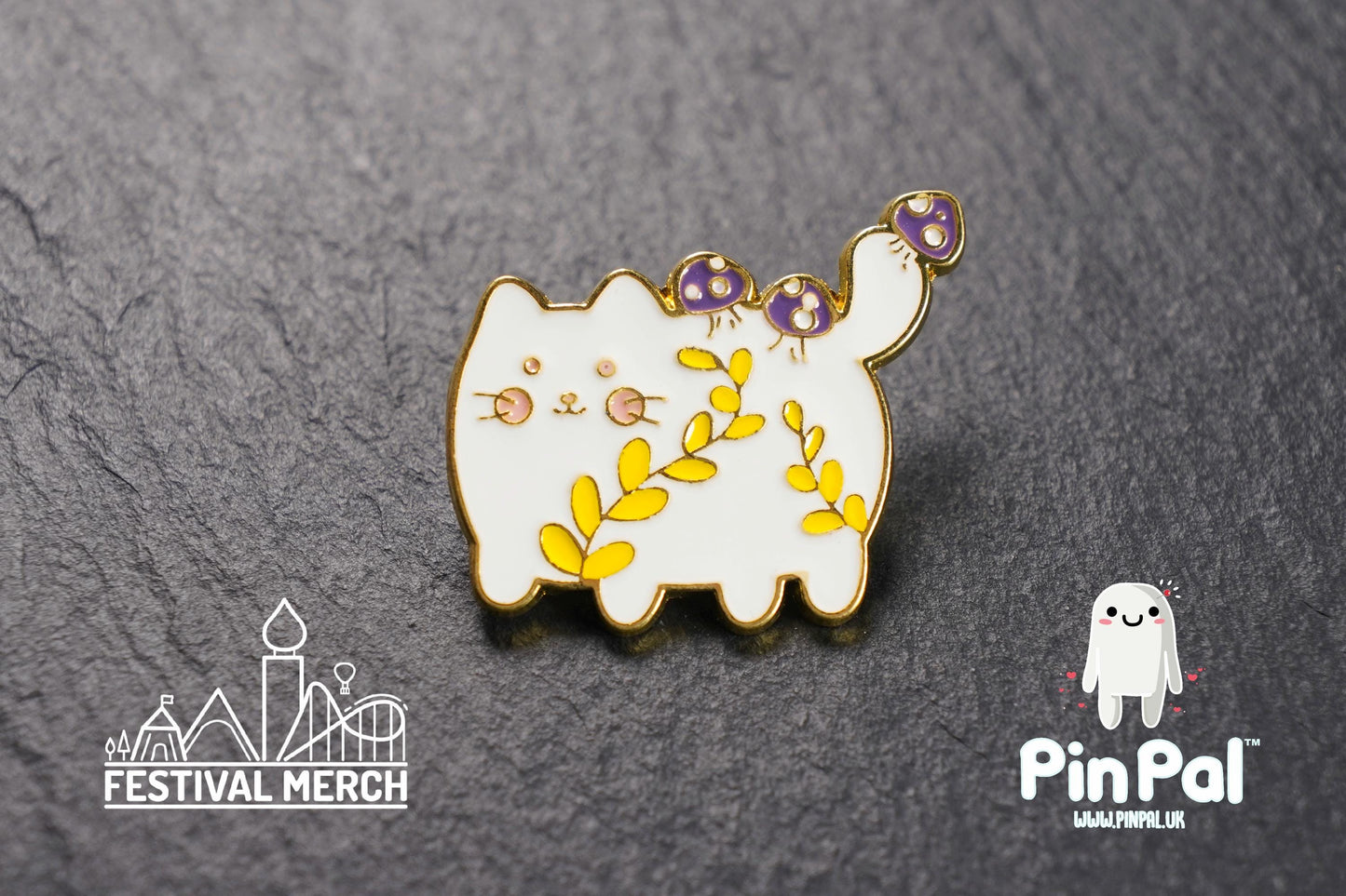 Cat Enamel Pin - PinPal UK203 - Pin Badges - Funny Gift, Music Gift, Anime Gift, Cute Gift, Positive gift, Cheeky Rude Gift, Unique Gift