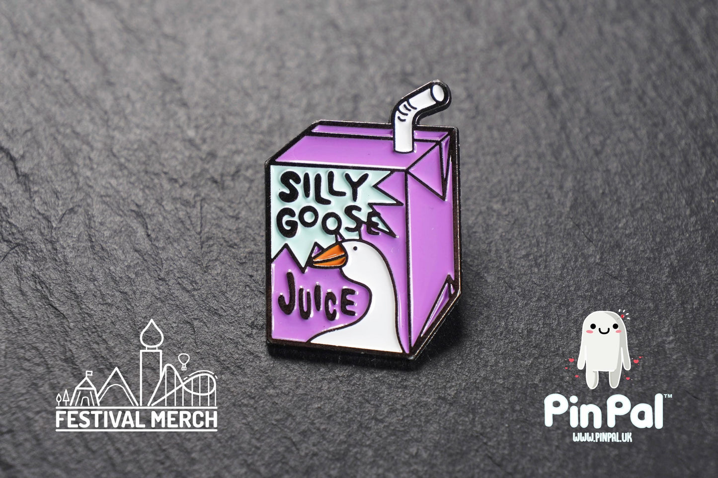 Silly Goose Enamel Pin - PinPal UK210 - Pin Badges - Funny Gift, Music Gift, Anime Gift, Cute Gift, Positive gift, Cheeky Milk carton