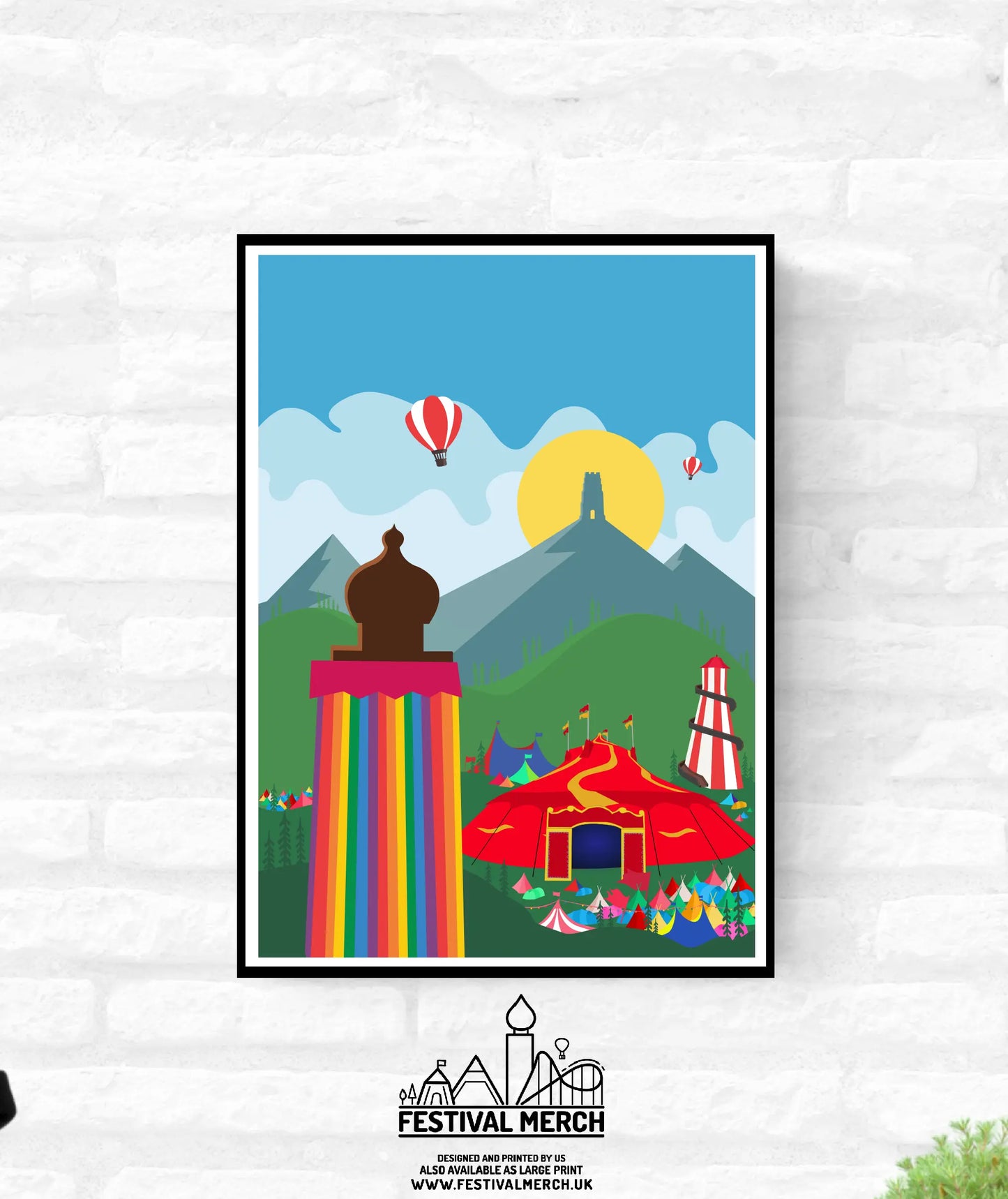 Glastonbury Festival Print (Unofficial) Made to order - Pyramid stage - Day Time Theme