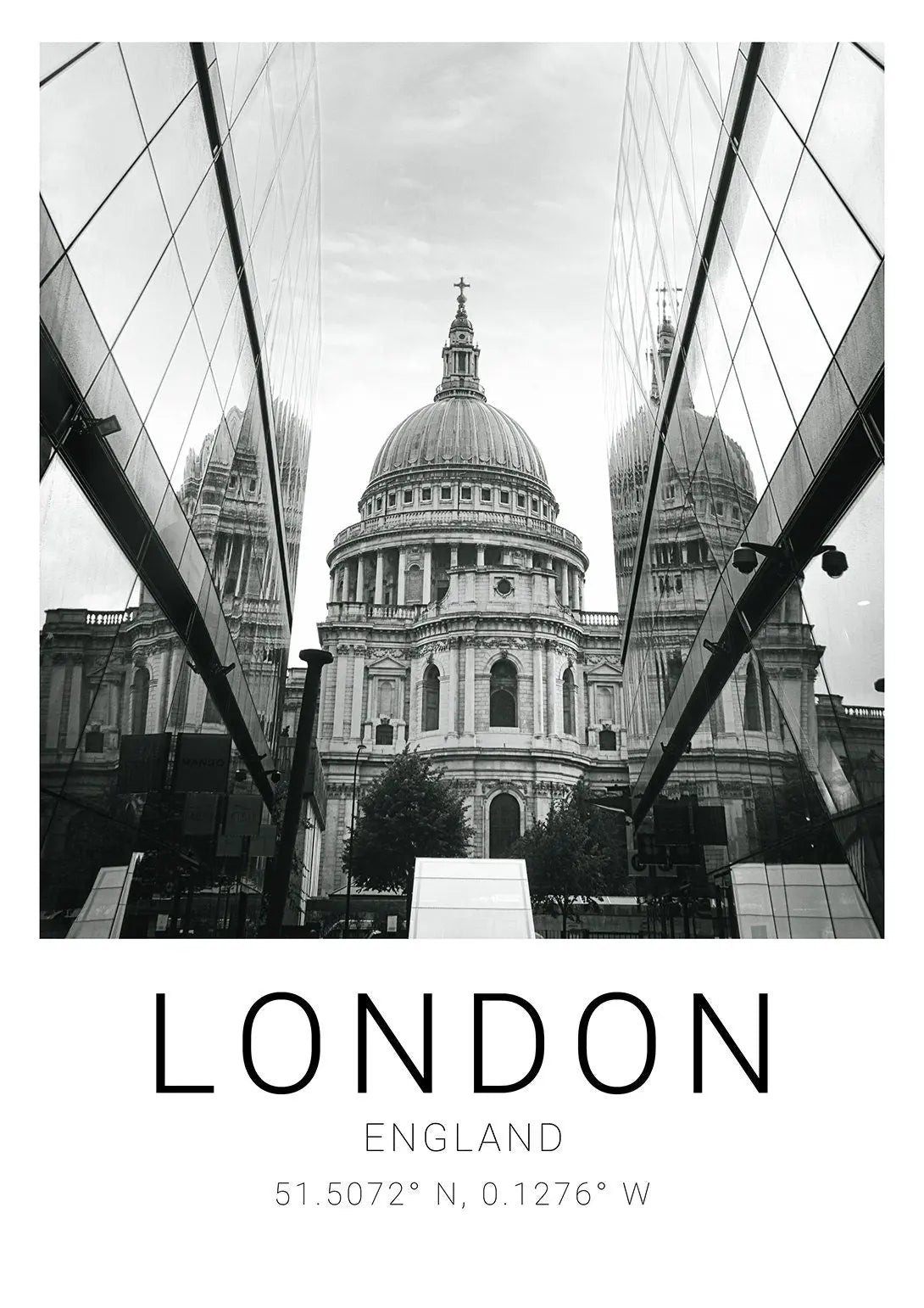 London Premium Travel Prints View of London - Wall hangings home decor Art - Black and white - A4 A3 A2 - Festival Merch