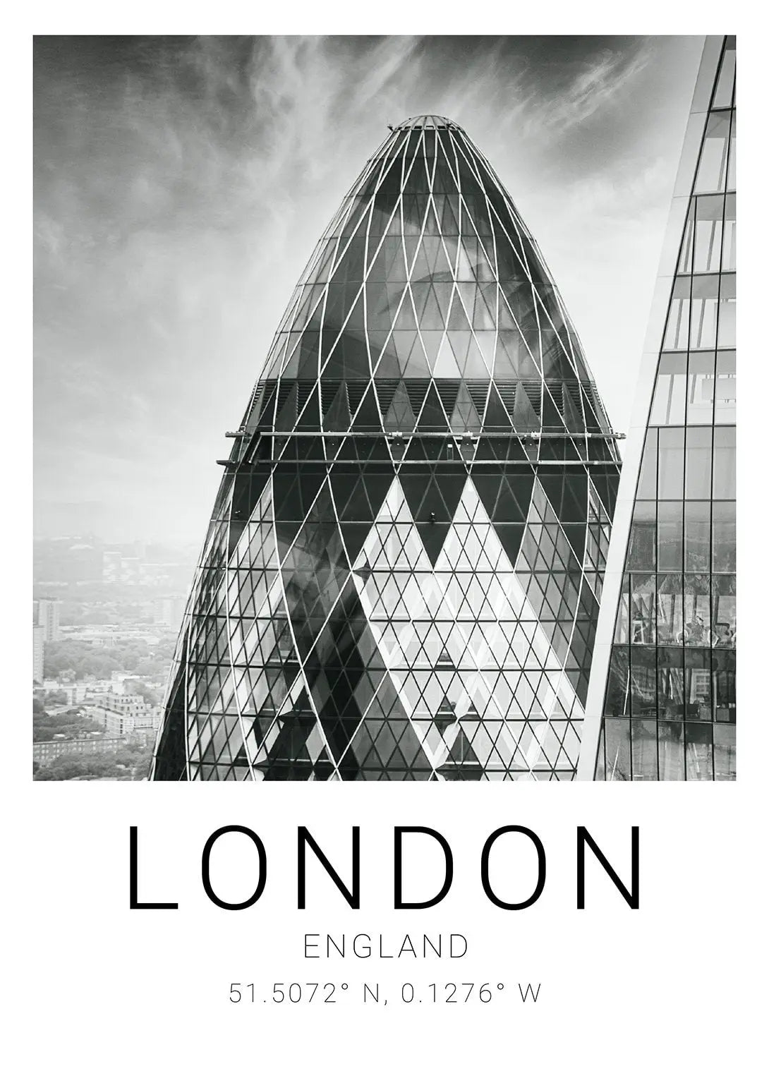 London Premium Travel Prints View of London - Wall hangings home decor Art - Black and white - A4 A3 A2 - Festival Merch