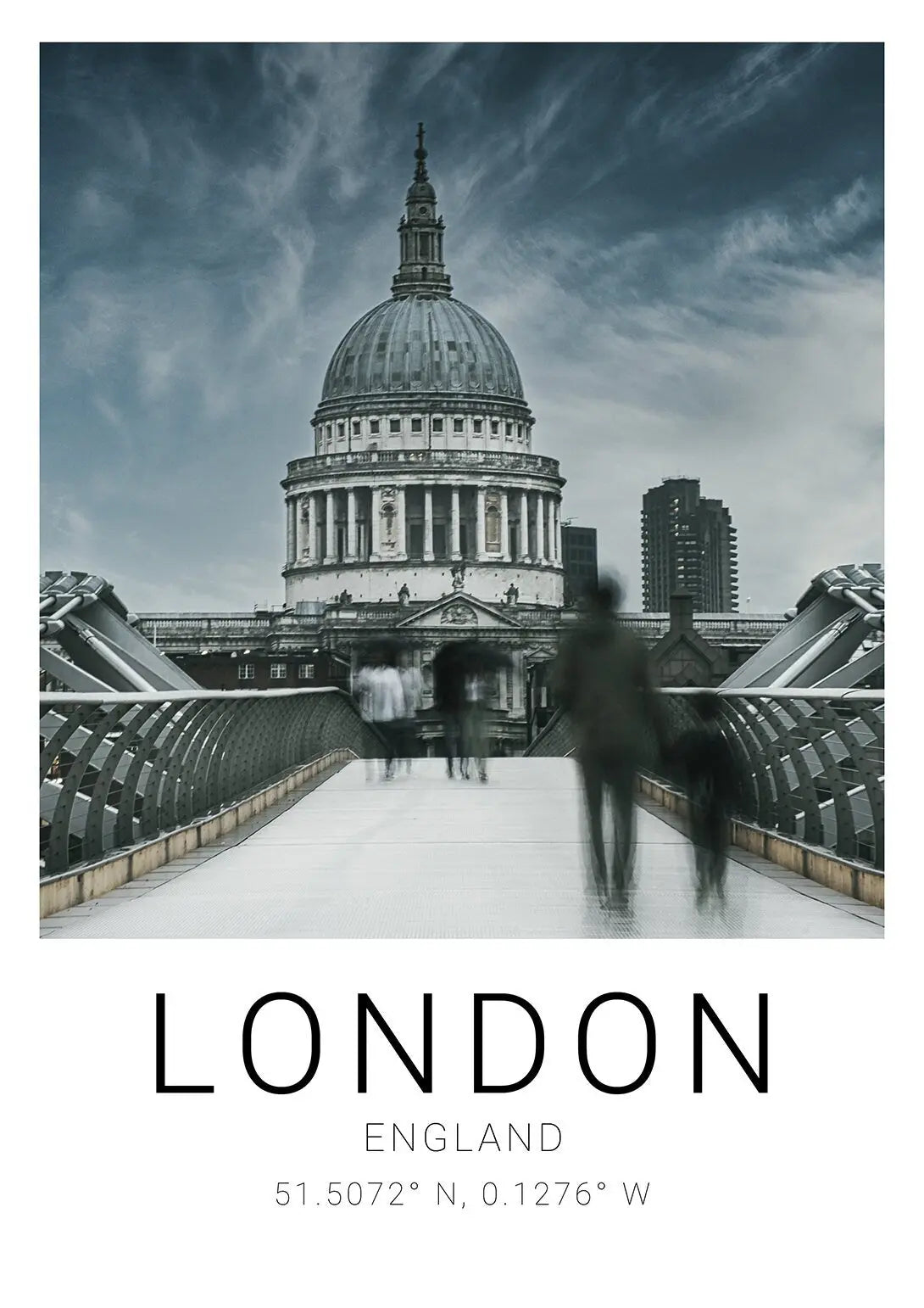 London Premium Travel Prints View of London - Wall hangings home decor Art - Black and white - A4 A3 A2 - Festival Merch