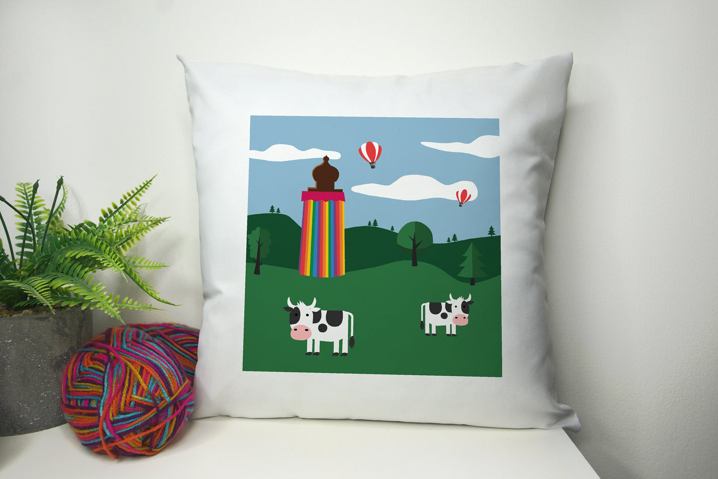 Music Festival Cushion Cover 40cm by 40cm Polyester - No filling - (Unofficial) Glastonbury Festival inspired Pillowcase - Festival Merch