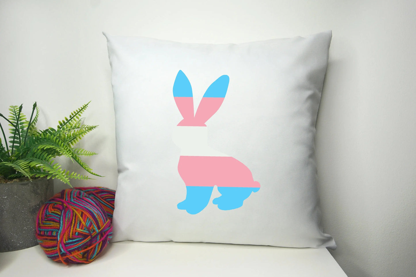 ANY FLAG Customisable Pride Cushion Cover Rabbit Shape 40cm by 40cm - No filling - Rainbow Pillowcase - Festival Merch
