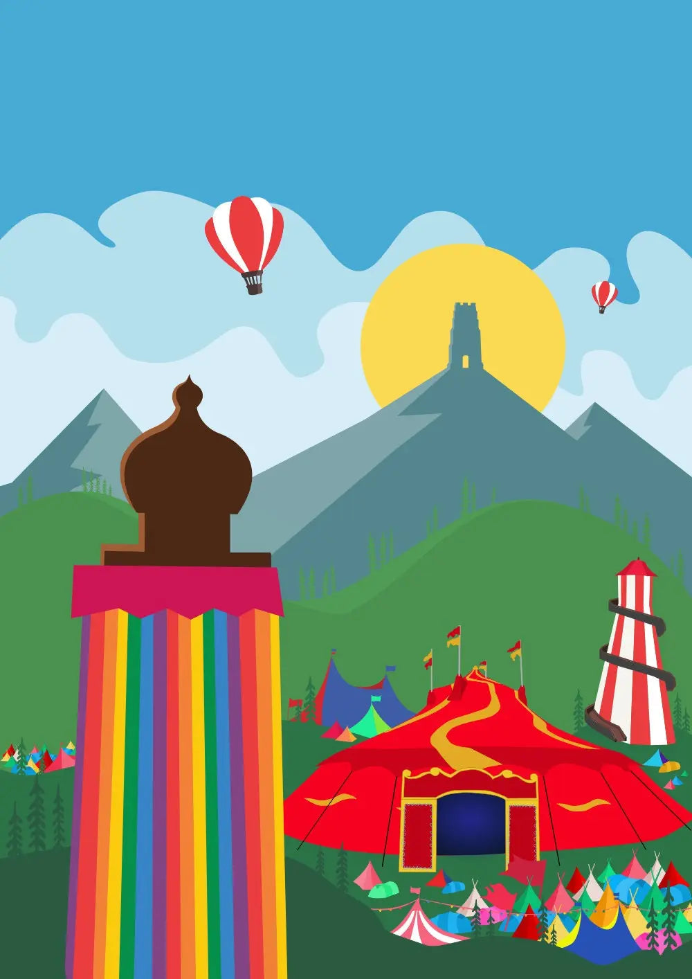 Personalisable Art - Premium Glastonbury Festival Print (Unofficial) - A4 A3 A2 - Inspired Glasto Poster - Festival Merch