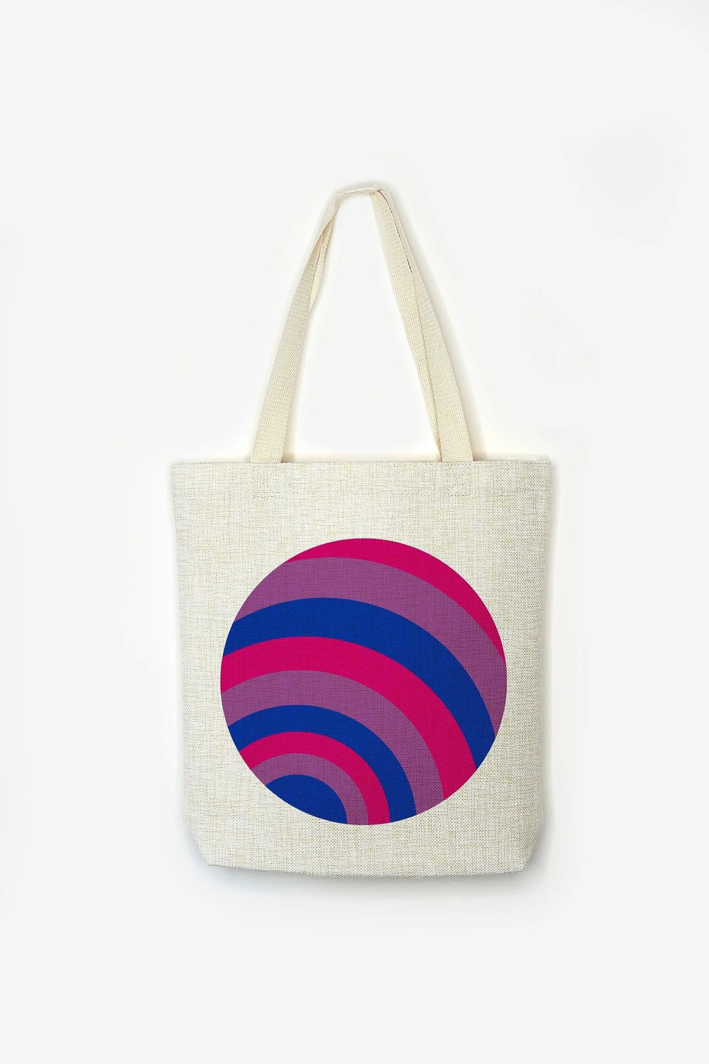Bi Flag Tote Bag - Premium Linen Cotton Canvas - Subtle Pride Flag LGBT Bisexual - Festival Merch