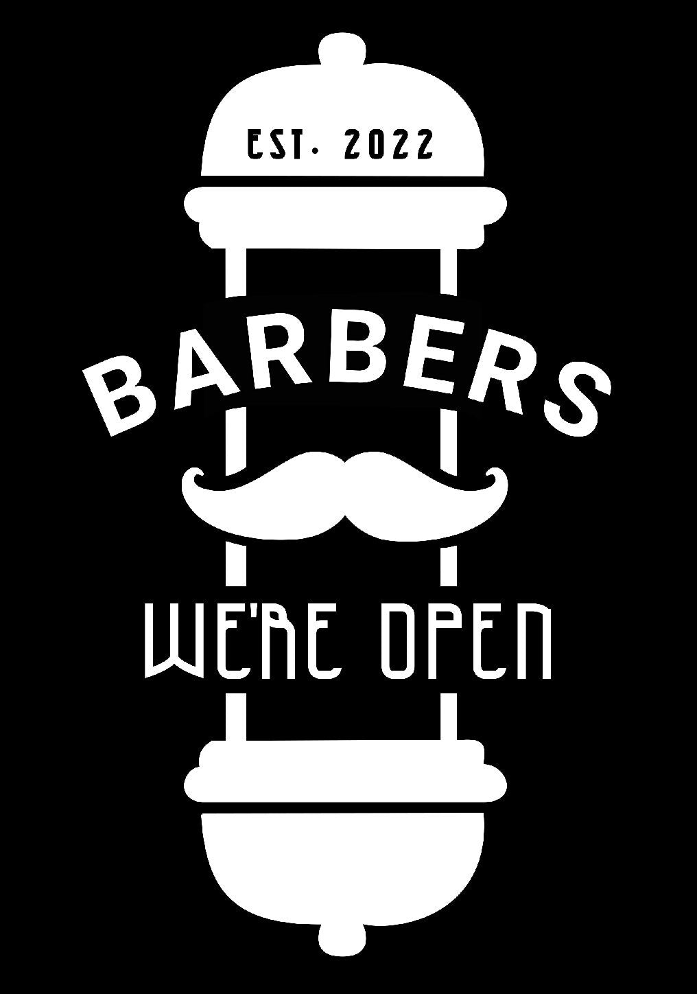 Personalised Barber Shop Door Sign - Open for business - Metal Sign - Gentlemen Barbers Hairdressers - Festival Merch