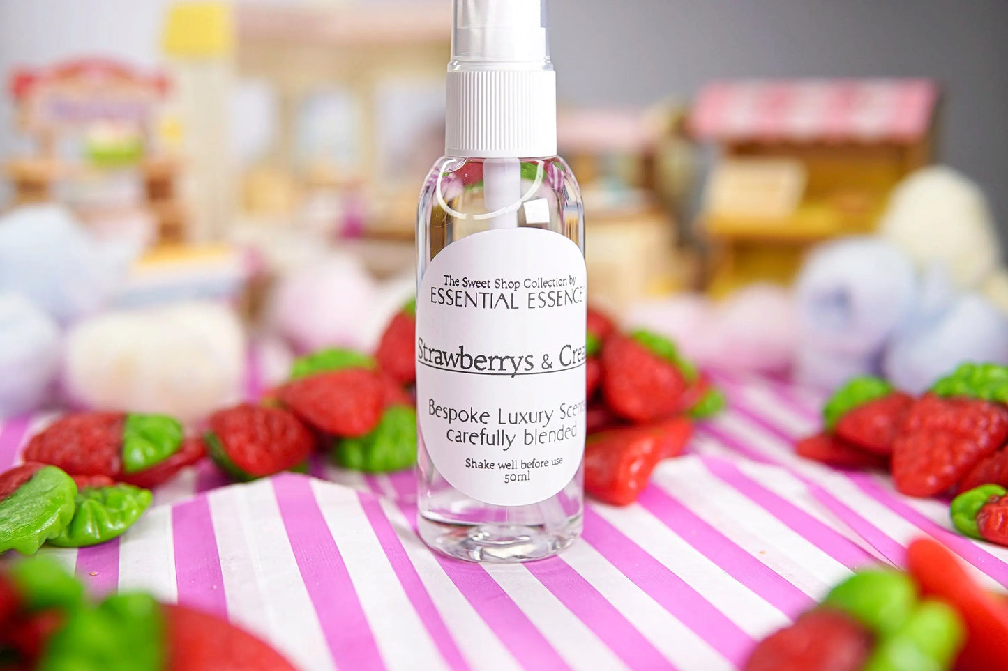 Strawberry's and Cream Room Spray - Pillow Mist - Linen Spray 50ml 5ml Premium Fragrance Oil by Essential Essence™