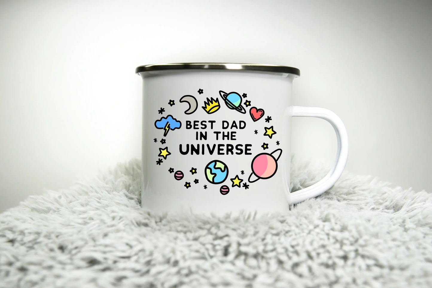 Best Dad in the Universe Mug - 12oz Camping Mug - Fathers Day Gift Birthday Anniversary Gift for Dad Cup Funny Fathers Best Dad Daddy Cute