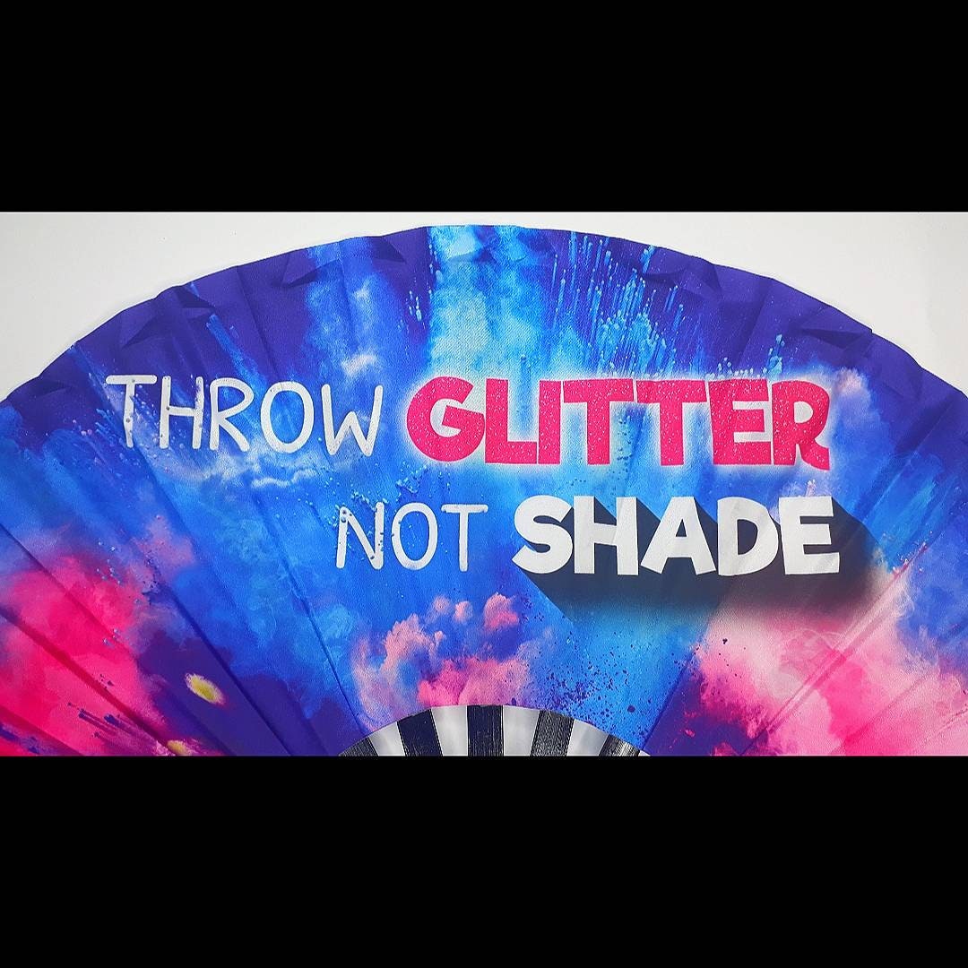 Clack Fan - Drag race inspired GIANT Folding clack fan 25" - Rupauls drag race 2020 drag con  - Festival Merch - heat wave keep cool