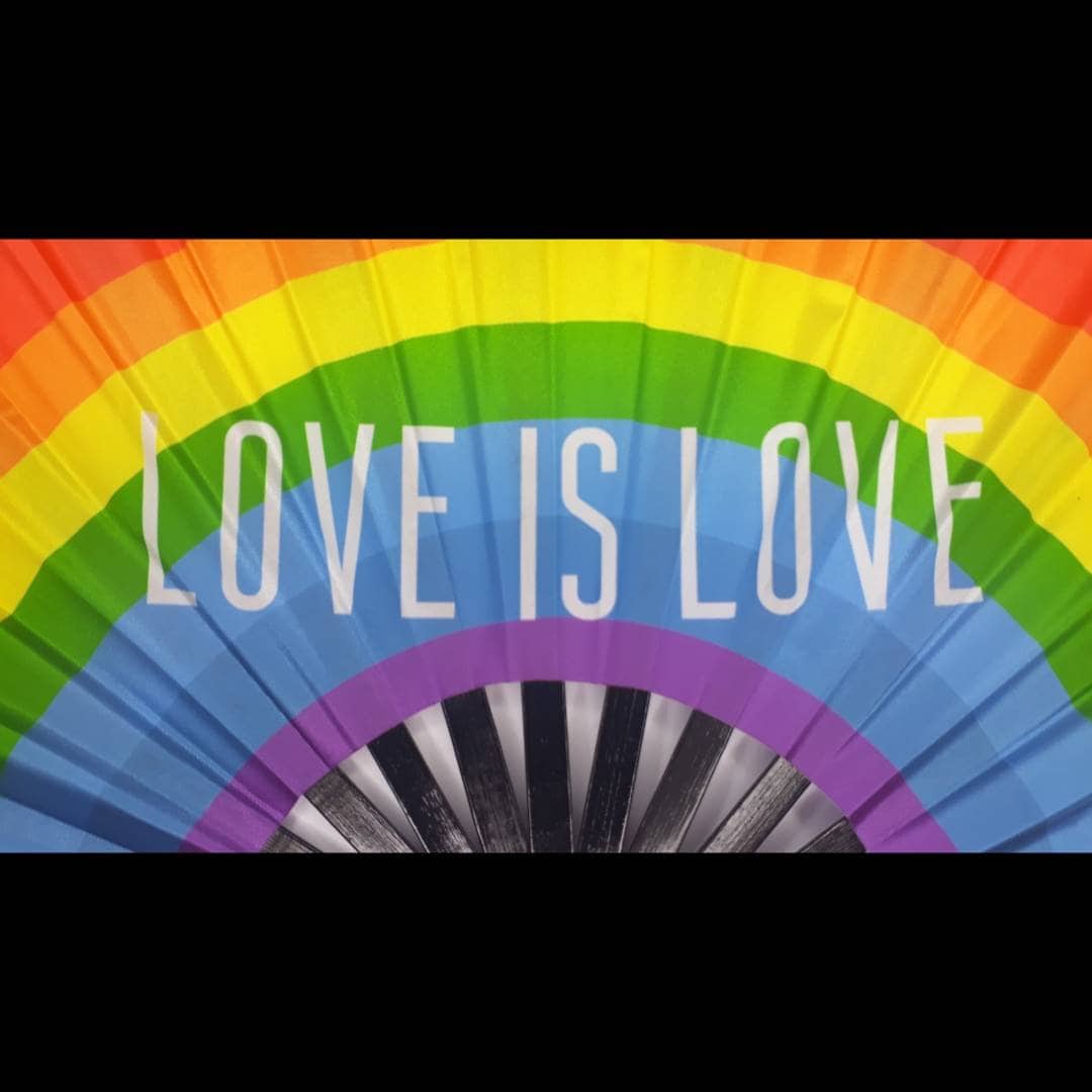 Clack Fan Pride Flag Fan - Giant LGBTQ+ Rainbow Flag Fan - High Quality Rainbow Fan - Great for Pride -  Manchester London pride