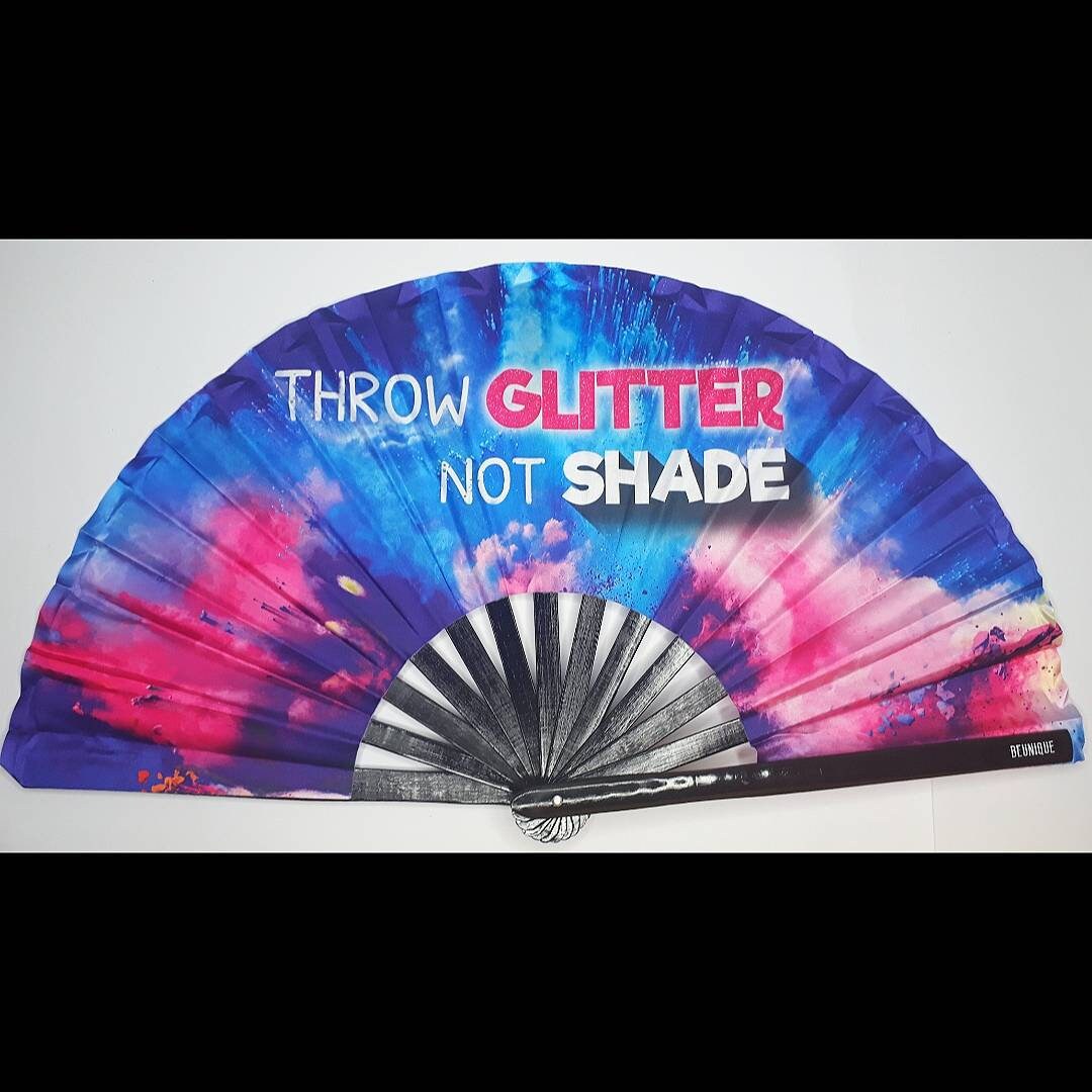 Clack Fan - Drag race inspired GIANT Folding clack fan 25" - Rupauls drag race 2020 drag con  - Festival Merch - heat wave keep cool