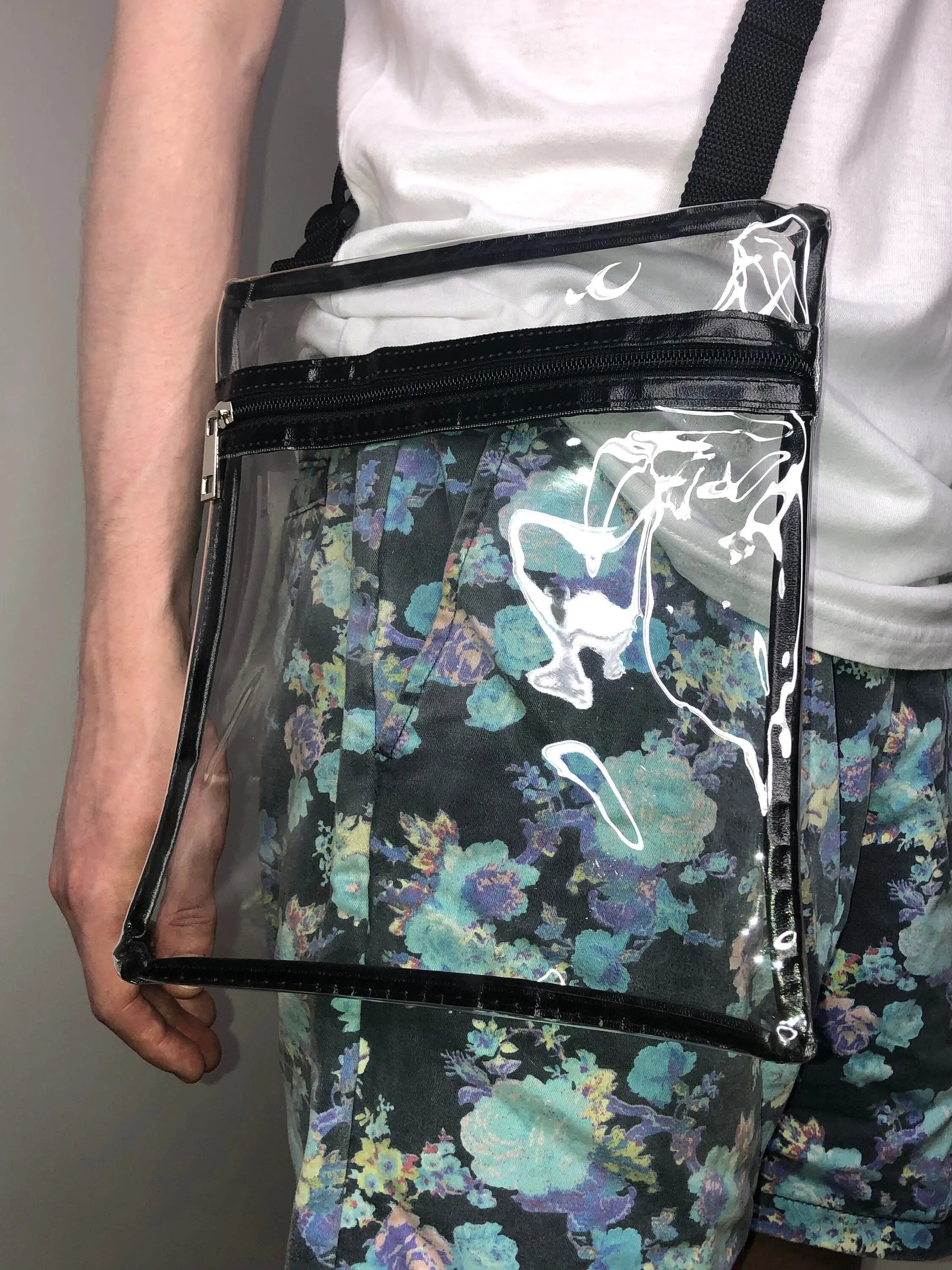 Large clear PVC Crossbody bag - Transparent bag - festival bag shoulder Pride bag sport event music concert stadium party arena tour clear