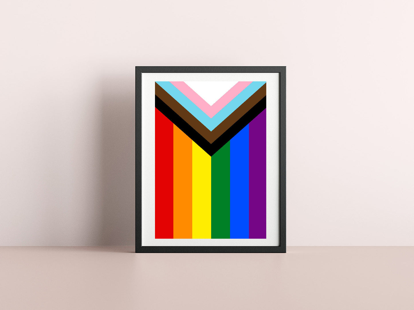 Pride Progress Rainbow Flag Print - Philly Philadelphia Pride Flag - home decor - A4 A3 A2  - Festival Merch