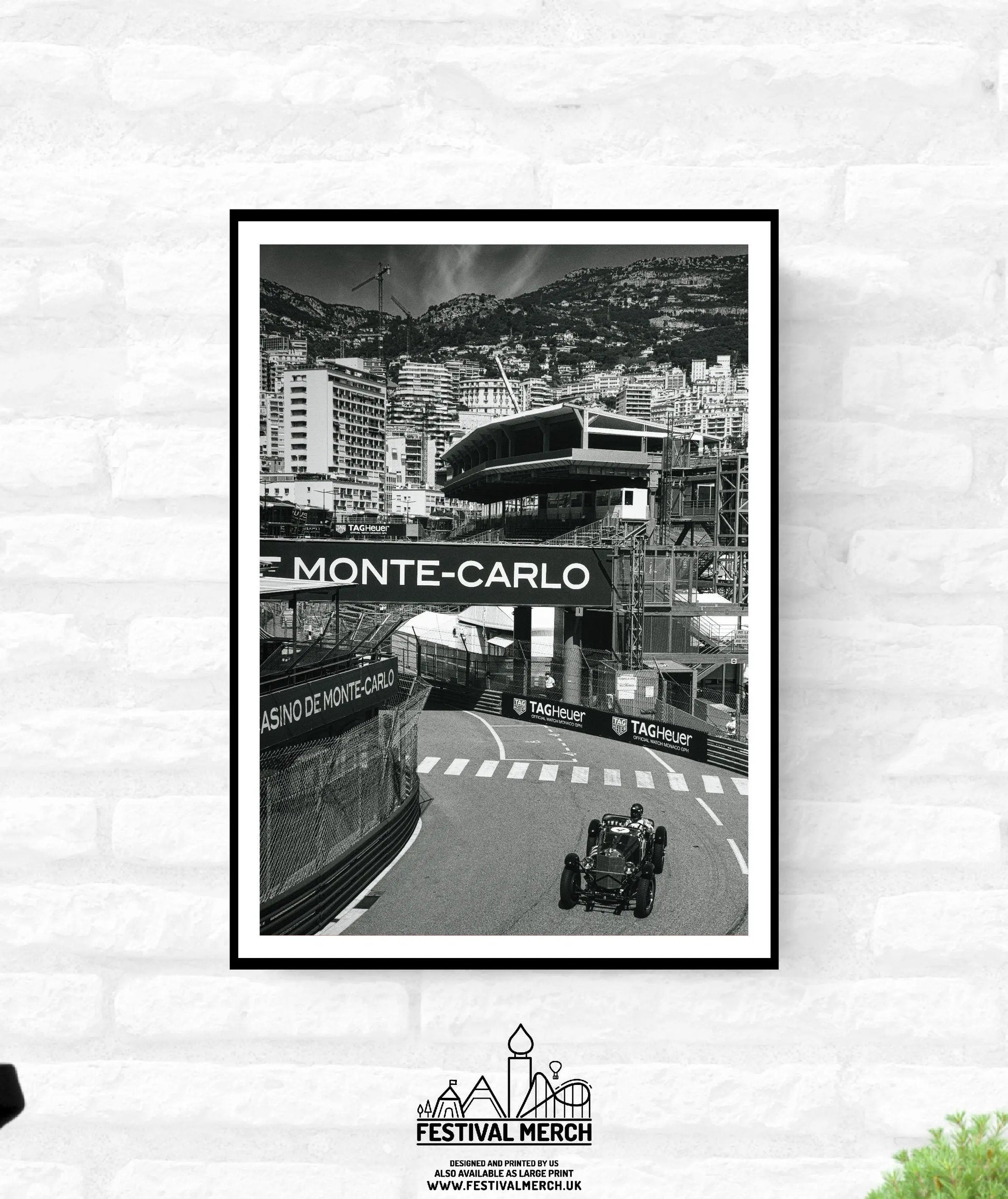 Monaco Race Circuit Print - Monaco Poster - Grand Prix Historique - Black and White - office home decor - A4 A3 A2 - Festival Merch