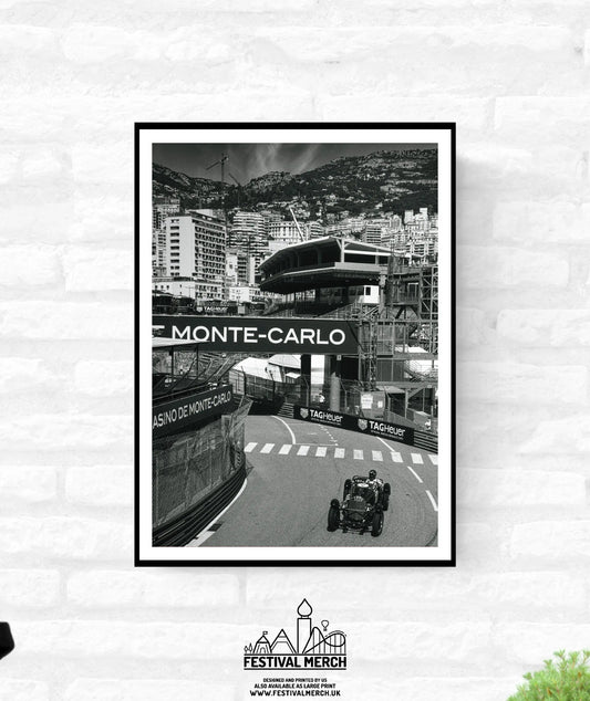Monaco Race Circuit Print - Monaco Poster - Grand Prix Historique - Black and White - office home decor - A4 A3 A2 - Festival Merch
