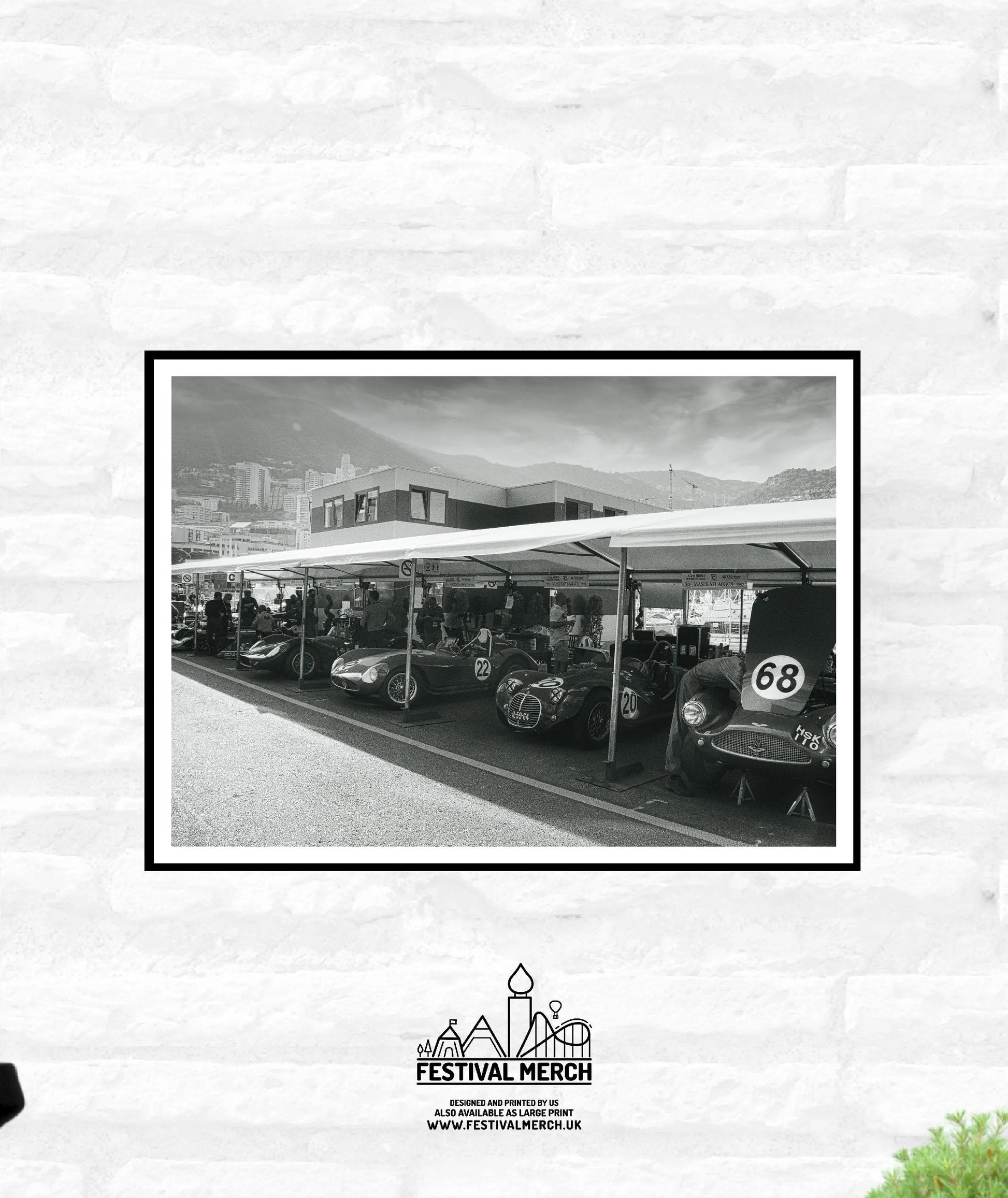 Monaco Pit Lane Print - Monaco Poster - Grand Prix Historique - Black and White - office home decor - A4 A3 A2 - Festival Merch