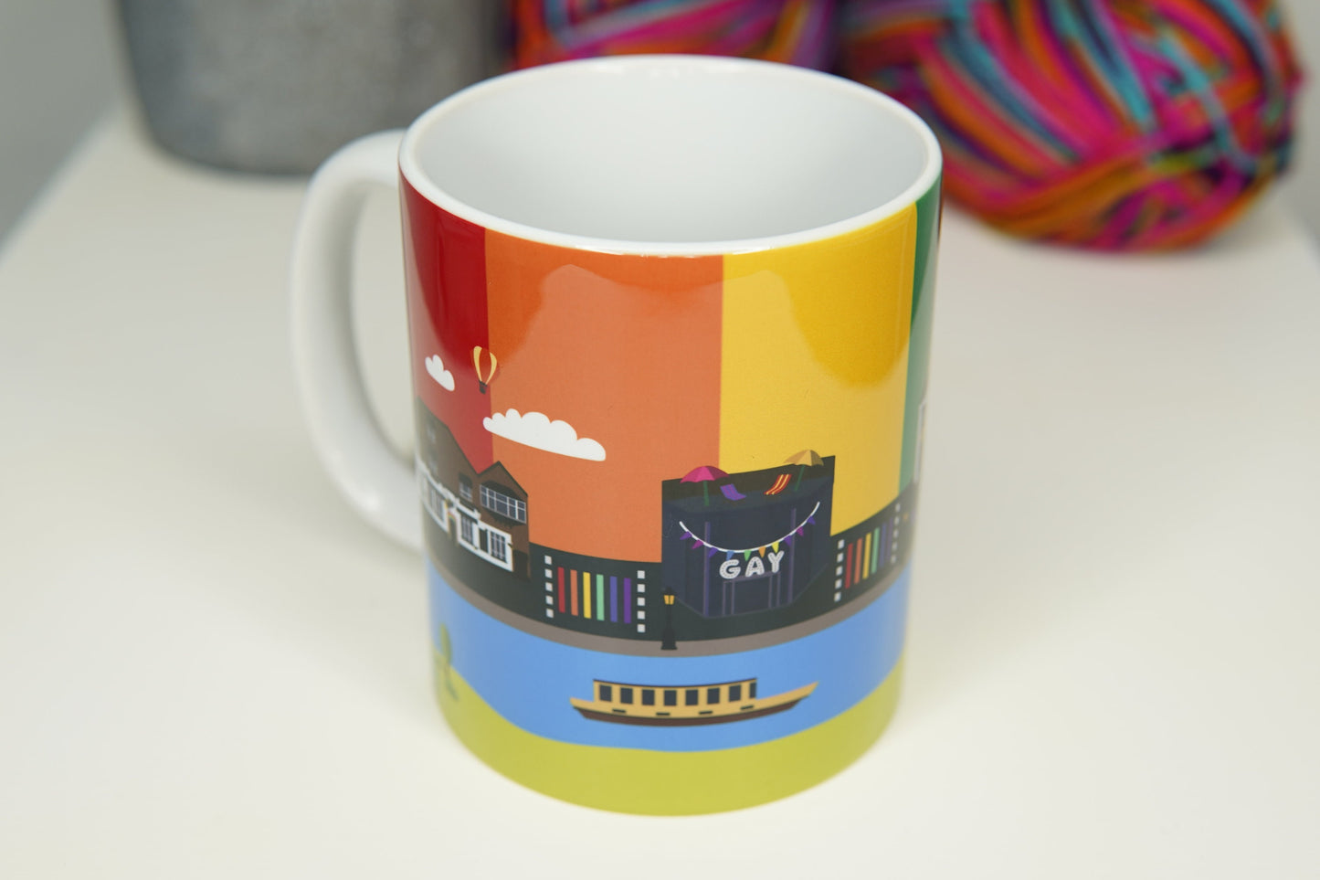 Canal Street Manchester Mug - 11oz Cup - Manchester Pride Gay Village Mug - Festival Merch - rainbow flag pride flag lgbt lesbian bi trans