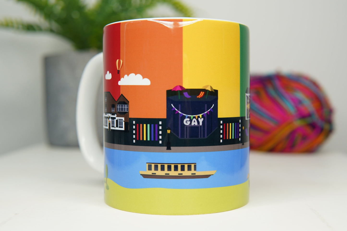 Canal Street Manchester Mug - 11oz Cup - Manchester Pride Gay Village Mug - Festival Merch - rainbow flag pride flag lgbt lesbian bi trans