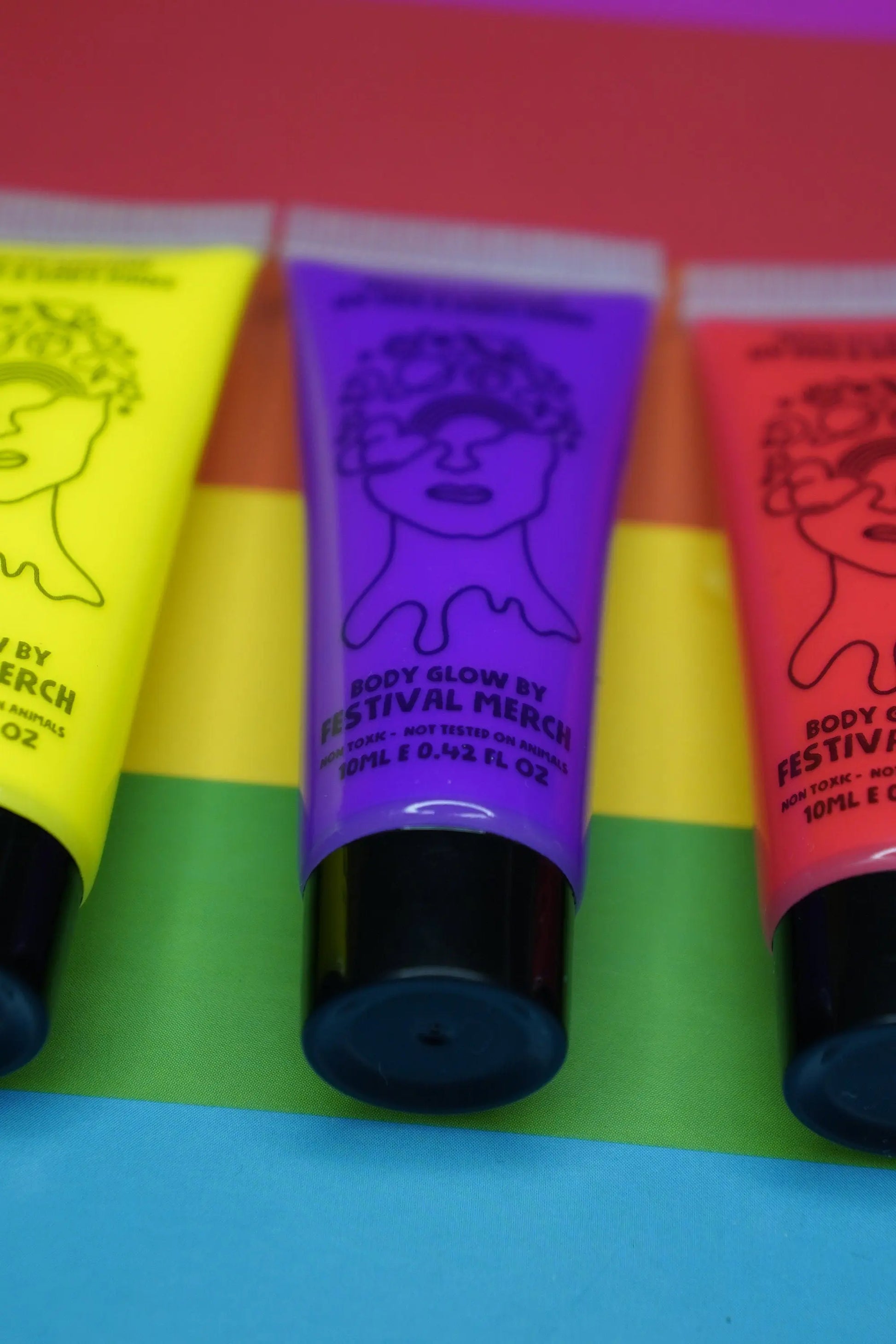 Best Deal! UV face paint BodyGlow Set of 6 Colours - Neon face and body paint - Festival Rave fancy dress rainbow party pride gay LGBT