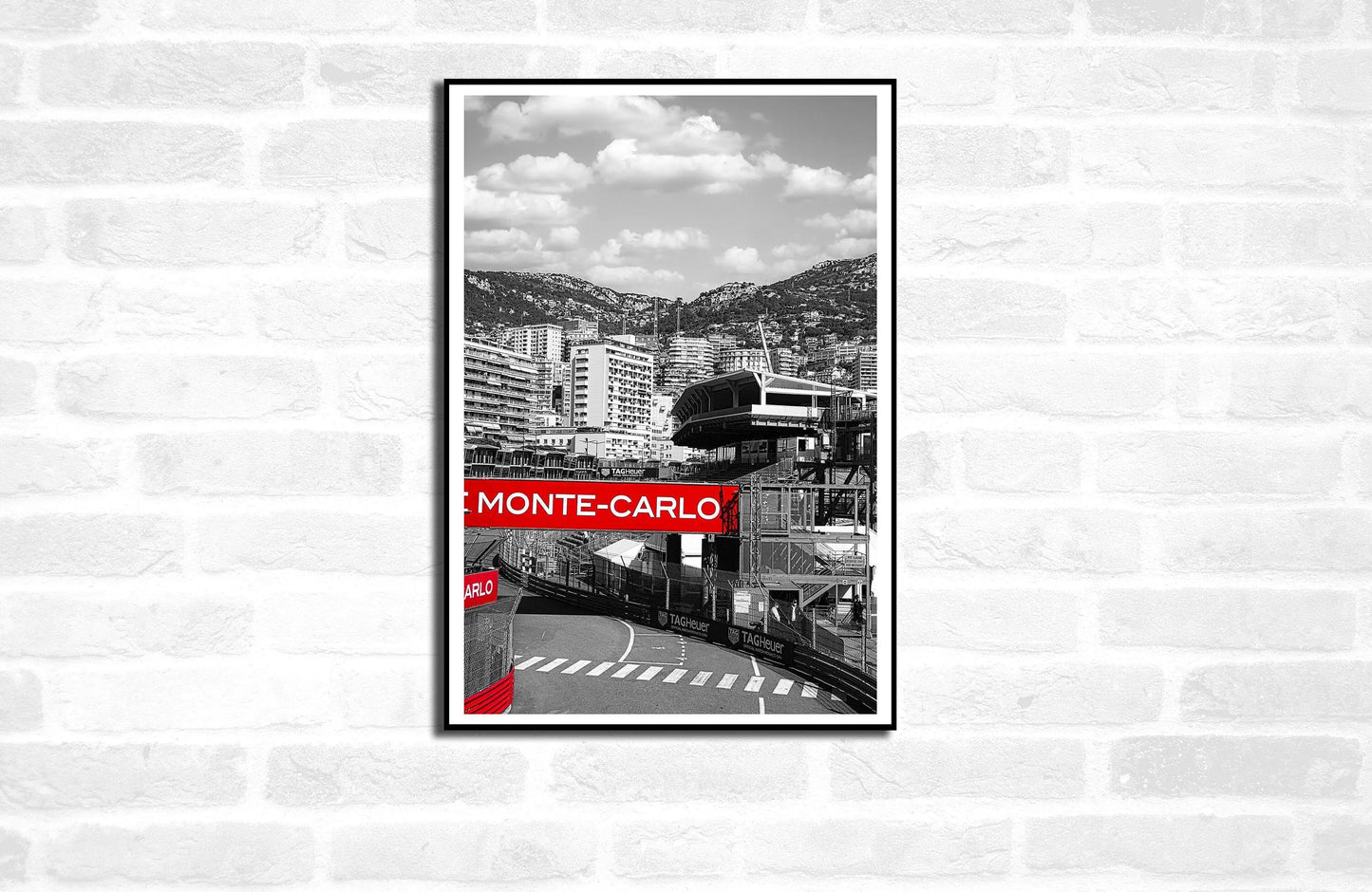 Monaco Race Circuit Print - Monaco Poster Grand Prix Historique - Black and White - office home decor travel print A4 A3 A2 - Festival Merch