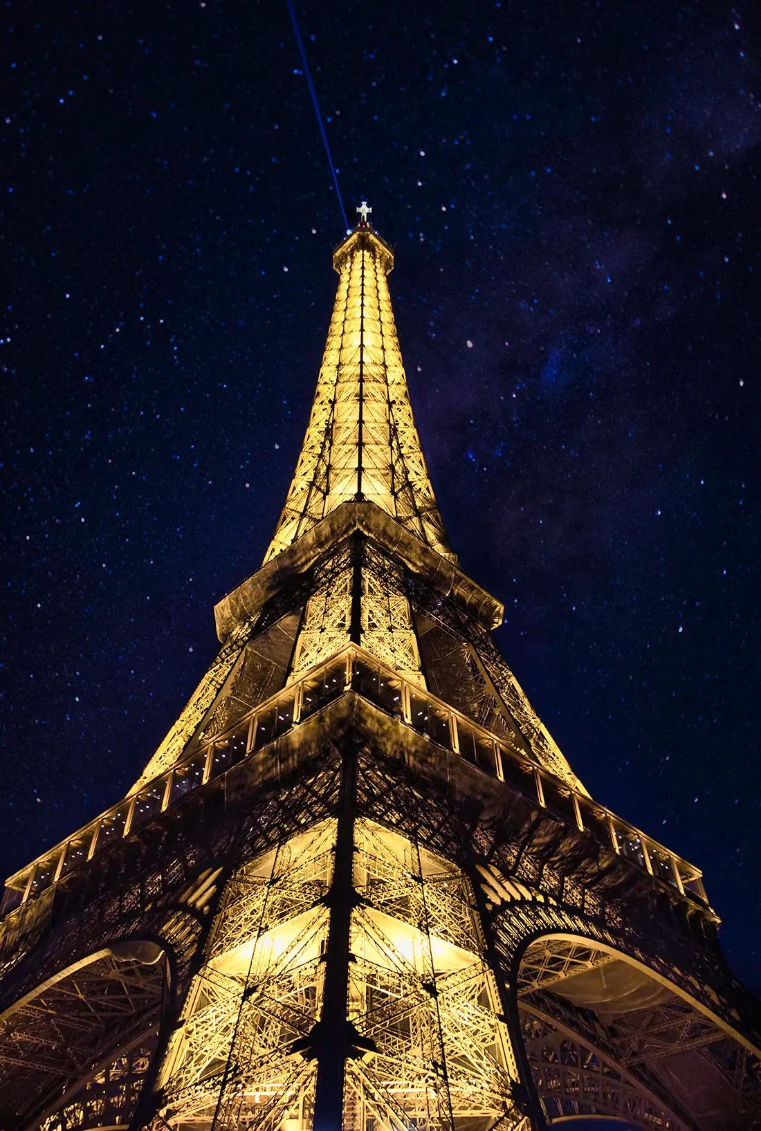 Paris Travel Print - Night Sky Eiffle Tower France at night - Office Home Decor - A4 A3 A2 - Festival Merch