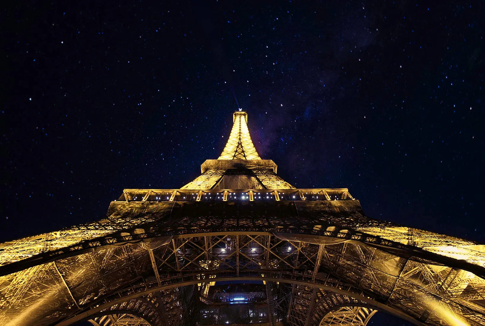 Paris Travel Print - Night Sky Eiffle Tower France at night - Office Home Decor - A4 A3 A2 - Festival Merch